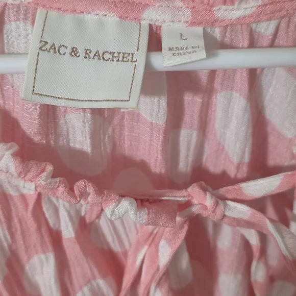 Zac & Rachel Pink and White Polka Dot Blouse - Picture 5 of 5